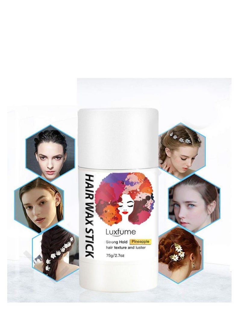 Luxfume عصا شمع الشعر لتثبيت قوي وتنعيم وتنعيم وإضفاء اللمعان على الشعر المتقصف، شمع النحل، زيت الجوجوبا، سيرا ألبا، مملوء بالمكونات العشبية، نكهة الأناناس 75 جم  - Image 5