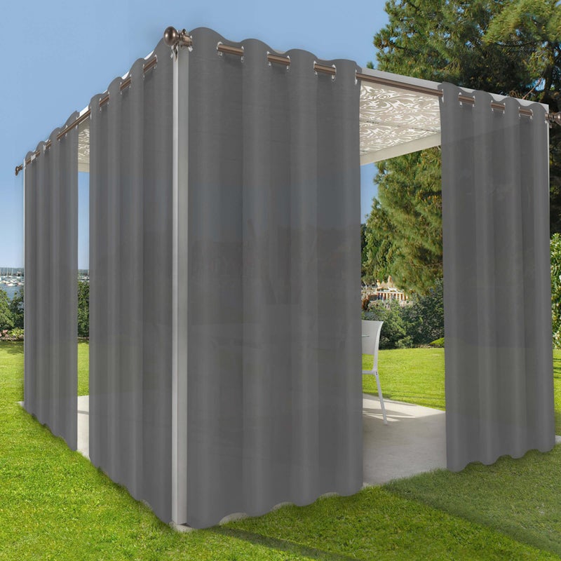 OutdoorLines Waterproof Indoor Outdoor Curtains for PatioPrivacy Sun Blocking Grommet Curtain Panel Weatherproof UV Resistant Curtains for Gazebo Front Porch Pergola Grey 52W x 84L Inches 1 Panel