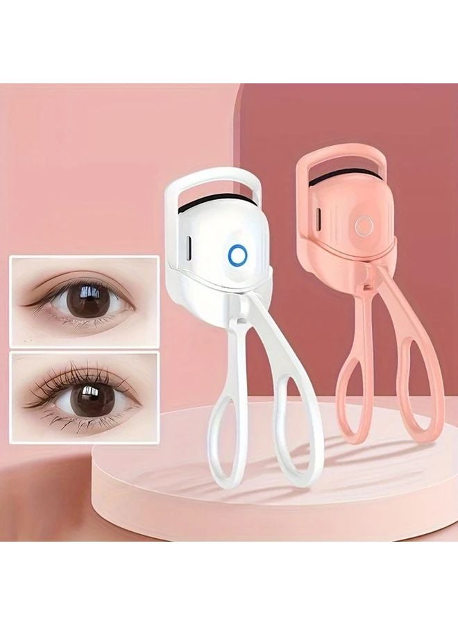 White USB Heated Eyelash Curler With Comb 24 Hour Long Lasting Curls - Image 4