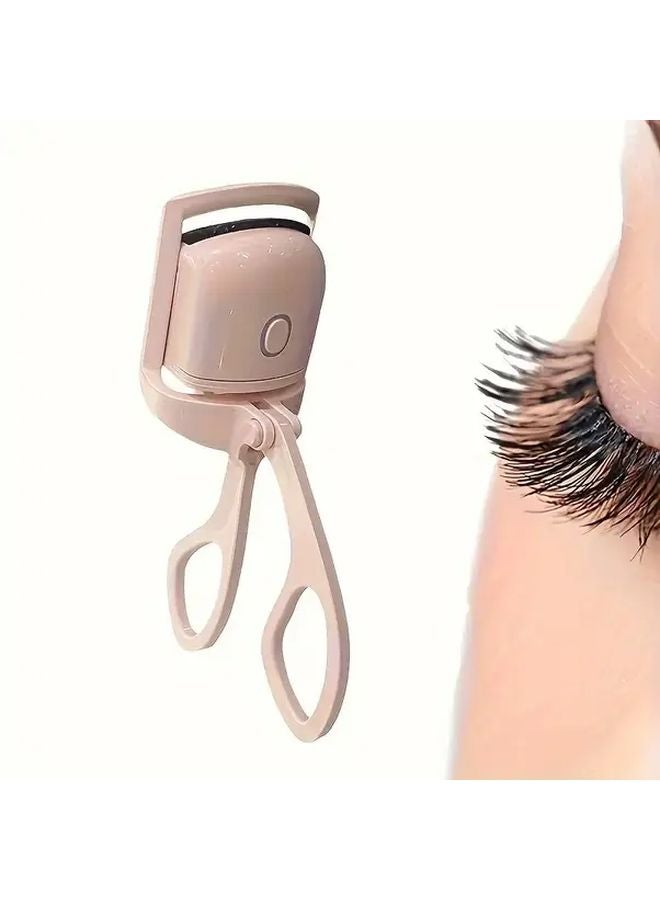 White USB Heated Eyelash Curler With Comb 24 Hour Long Lasting Curls - Image 2
