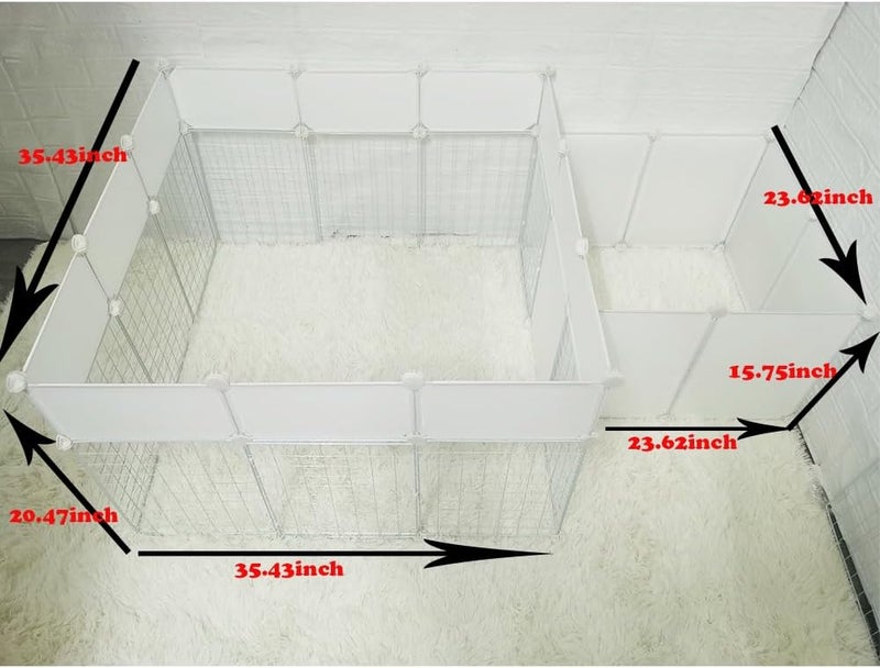 FDSDEFEN Dog Playpen Indoor with Door, DIY Puppy Play Pen Portable Metal Wire Yard Fence Small Animal Exercise Cage for Big-Sized Dog (White(Big - Image 2