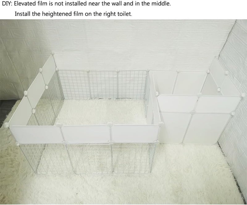 FDSDEFEN Dog Playpen Indoor with Door, DIY Puppy Play Pen Portable Metal Wire Yard Fence Small Animal Exercise Cage for Big-Sized Dog (White(Big - Image 4
