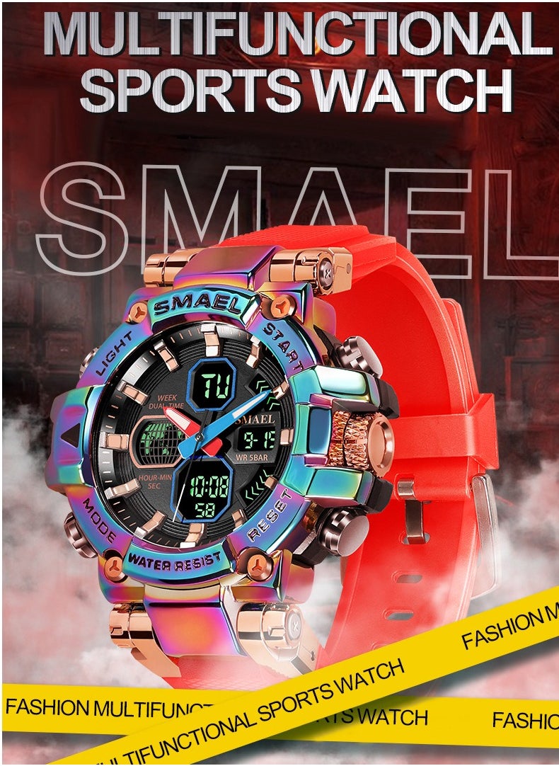 SMAEL Colorful alloy watch men's outdoor sports waterproof multi-function electronic watch  - Image 3