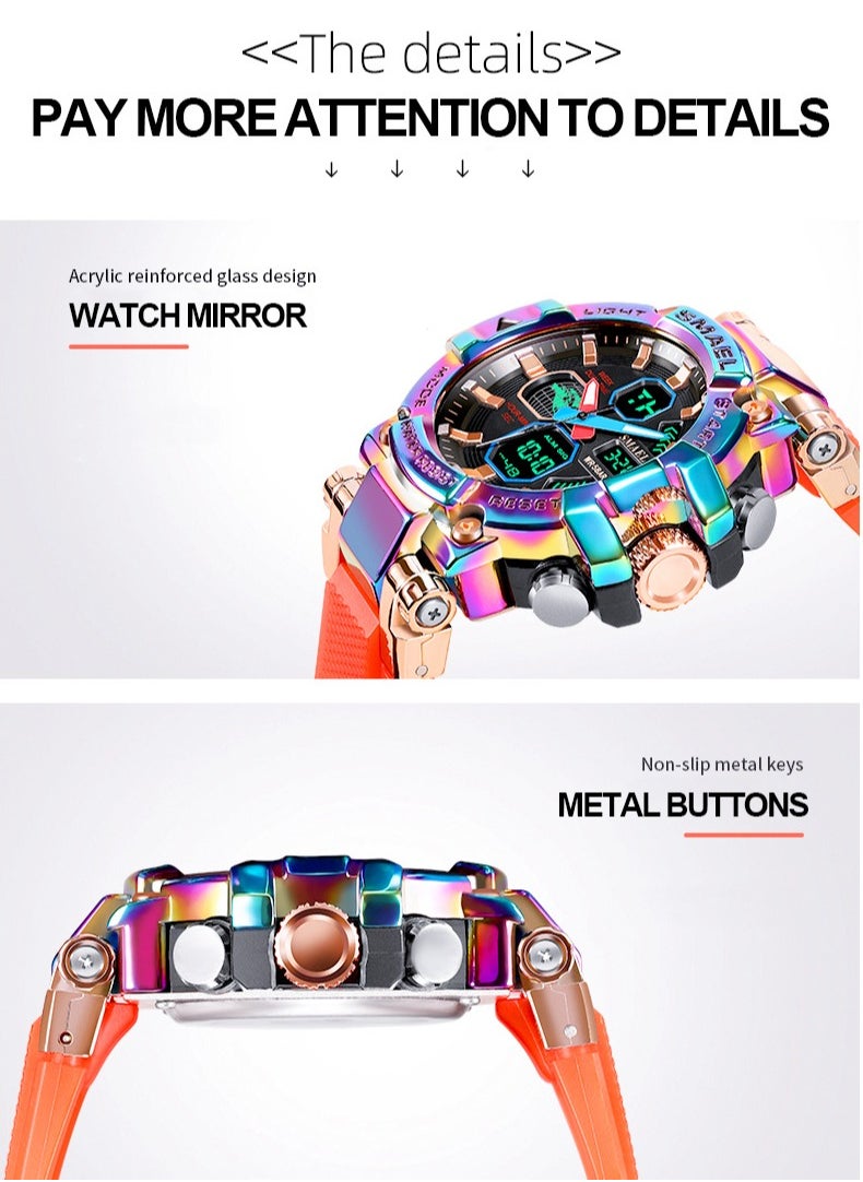 SMAEL Colorful alloy watch men's outdoor sports waterproof multi-function electronic watch  - Image 5