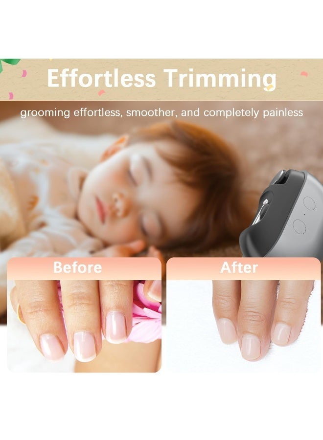 Electric Nail Clippers with Polishing Function, 3-in-1 Automatic Nail Trimmer with LED Light and Nail Clipping Collection Function, Easy to Trim Nails for Adults, The Elderly, Women, Men and Children (Gray). - Image 2