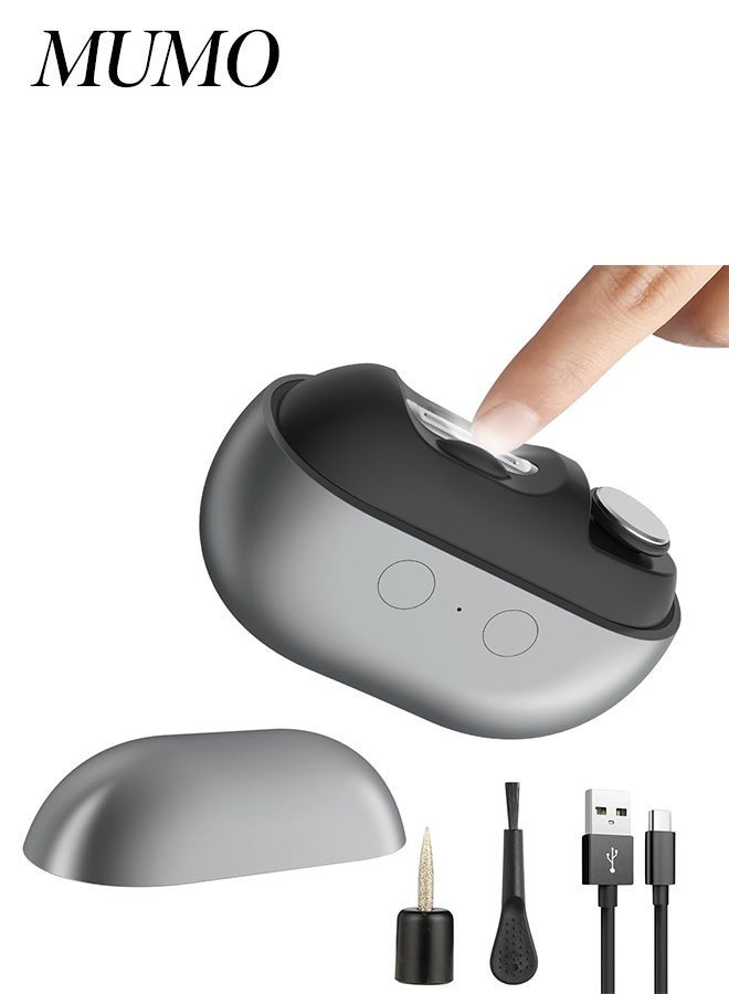 Electric Nail Clippers with Polishing Function, 3-in-1 Automatic Nail Trimmer with LED Light and Nail Clipping Collection Function, Easy to Trim Nails for Adults, The Elderly, Women, Men and Children (Gray). - Image 1