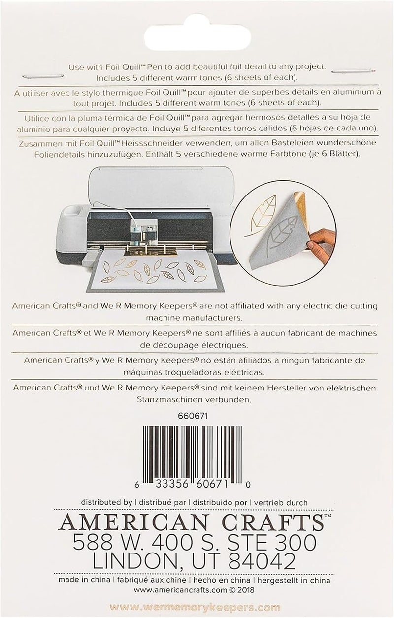 We R Memory Keepers Foil Quill 4 x 6 Inch Heat Activated Foil Sheets - Flamingo (30 Pack) - Image 3