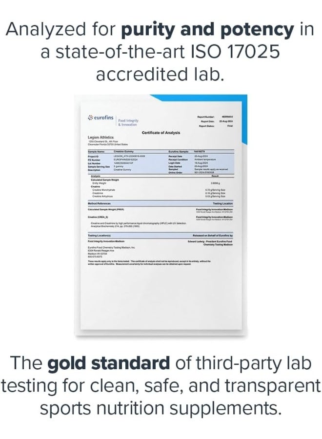 Legion Creatine Monohydrate Gummies - Clean Creatine Chewables For Muscle Gain, Improving Endurance And Post Workout Recovery - Image 4