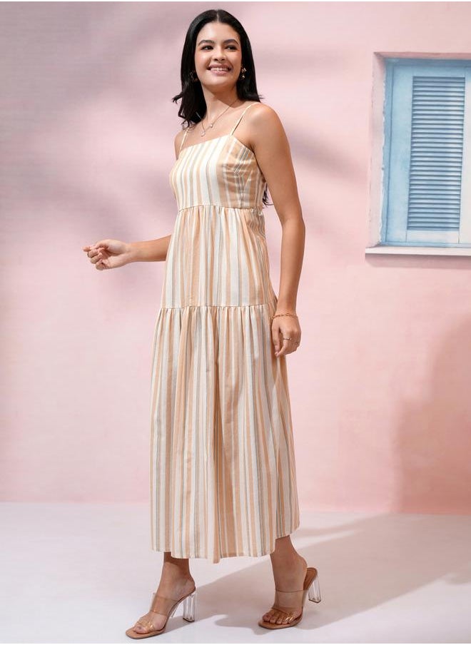 Vishudh Striped Tiered Dress  - Image 3