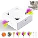 Migipaws Interactive Cat Toys Migibox for Indoor Bored Cats Automatic Pop Out Feathers from 7 Holes Randomly Motion Activated USB Rechargeable Purple Skin - Image 3