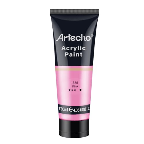 Artecho Pink Acrylic Paint, Pink Paint (120ml / 4.05oz) Tubes, Art Craft Paints for Canvas, Rock, Stone, Wood, Fabric, Art Supplies - Image 1