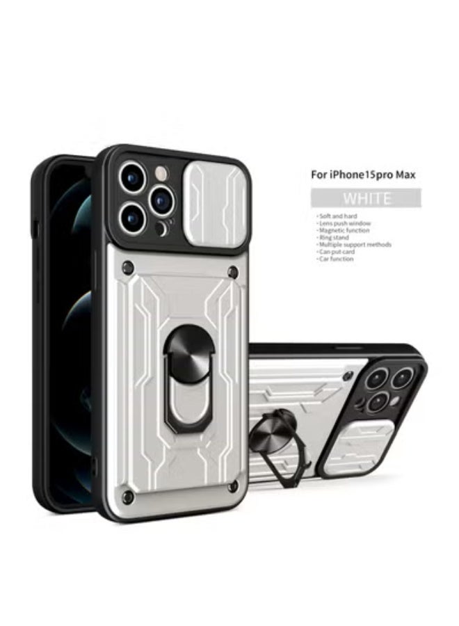 GULFLINK Back Cover Phone Protection Case For iPhone 15 Pro max Silver White