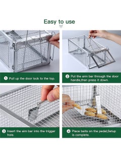 HomarKet 2-Piece Mouse Trap Small Animal Humane Live Cage Rat Mouse Chipmunk Rodent Voles Hamsters Trap 1 Door Humane Live Animal Mouse Cage Rat Mouse Mice Traps for Indoor and Outdoor Rat Cage  - Image 2