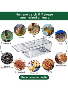 HomarKet 2-Piece Mouse Trap Small Animal Humane Live Cage Rat Mouse Chipmunk Rodent Voles Hamsters Trap 1 Door Humane Live Animal Mouse Cage Rat Mouse Mice Traps for Indoor and Outdoor Rat Cage  - Image 4