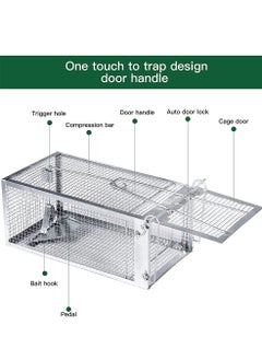 HomarKet 2-Piece Mouse Trap Small Animal Humane Live Cage Rat Mouse Chipmunk Rodent Voles Hamsters Trap 1 Door Humane Live Animal Mouse Cage Rat Mouse Mice Traps for Indoor and Outdoor Rat Cage  - Image 3