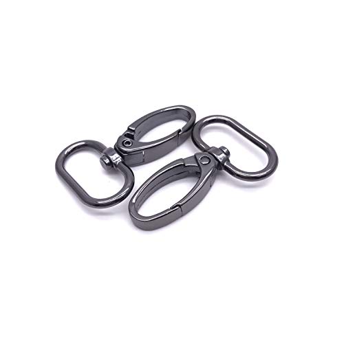 Goyunwell Goyunwell Swivel Clip 1 inch Swivel Clasp Curved Lobster Clasps 20pcs Gunmetal Swivel Trigger Clips Snap Hooks Oval Ring Lobster Claw Clasps Clips for Strap Bag Purse Hardward Carft 25mm 