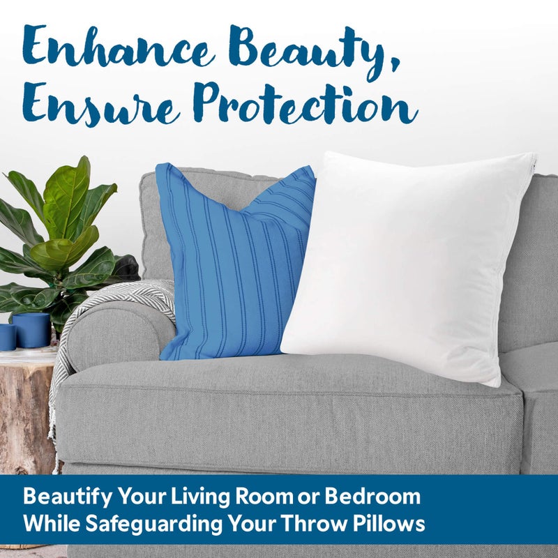 Guardmax Premium Throw Pillow Protector with Zipper - 22 X 22 - 4 Pack of Waterproof and Bed Bug Proof Pillow Covers - Pillowcases Protect Against Allergens  Dust Mites  Bed Bugs  and Liquid Spills - Image 2