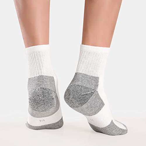 WANDER Men's Athletic Ankle Socks 3-8 Pairs Thick Cushion Running Socks for Men&Women Cotton Socks 7-9/9-12/12-15 (8 Pair A0-white, M) - Image 5