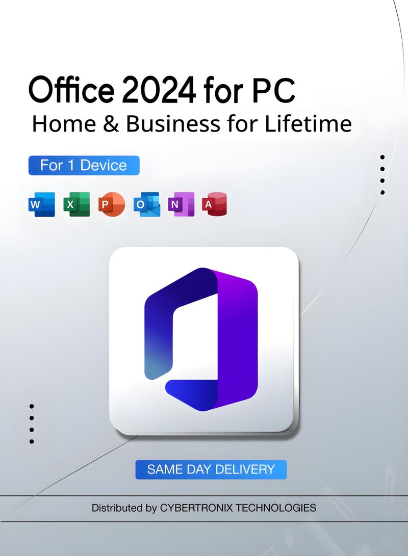 Office Microsoft Office 2024 for PC | Home & Business | Lifetime Subscription for 1 Device | Digital License | Same Day Delivery
