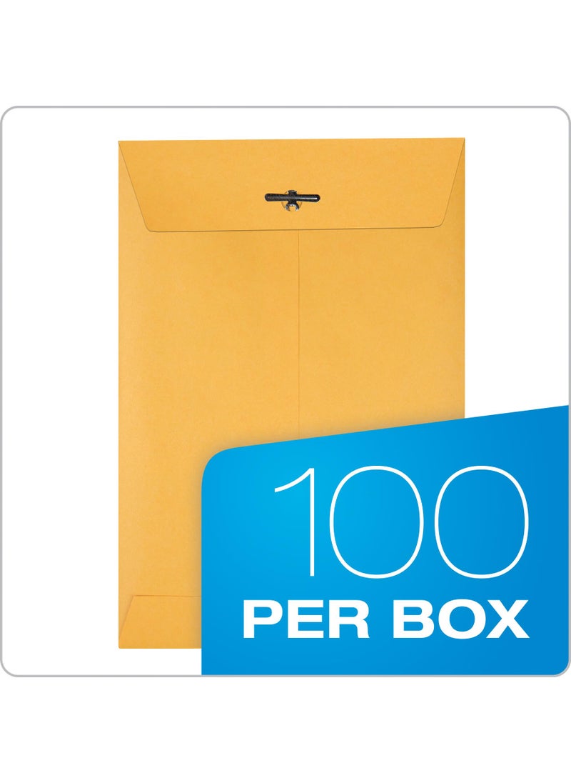 Quality Park Quality Park 6 x 9 Clasp Envelopes, Clasp and Gummed Closures for Storing or Mailing, 28 lb Kraft Paper, 100 per Box (QUA37855)  - Image 4