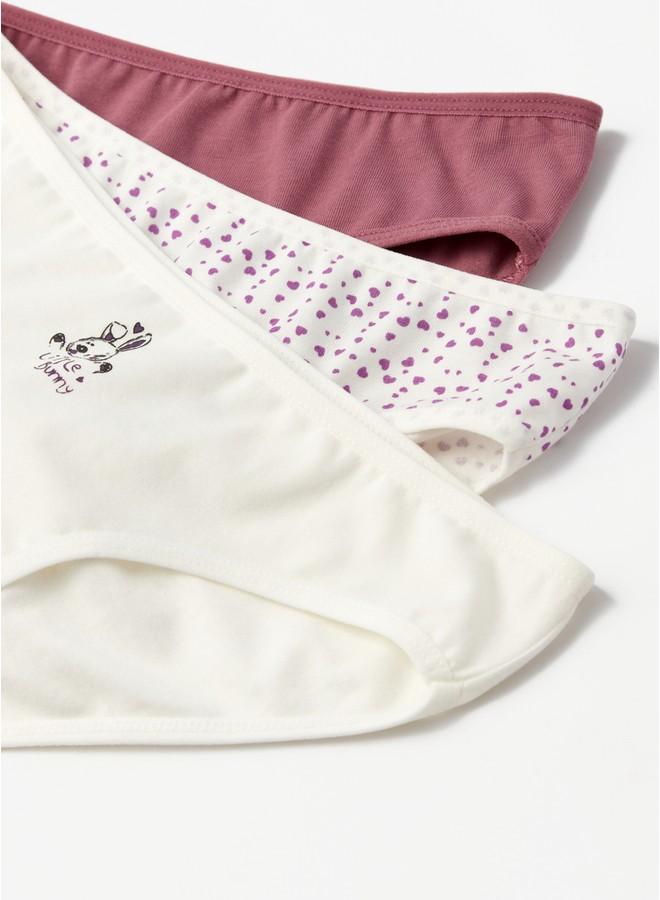 June Girl Heart Patterned 3-Pack Panties Multicolor - Ecru - Rose - Image 4