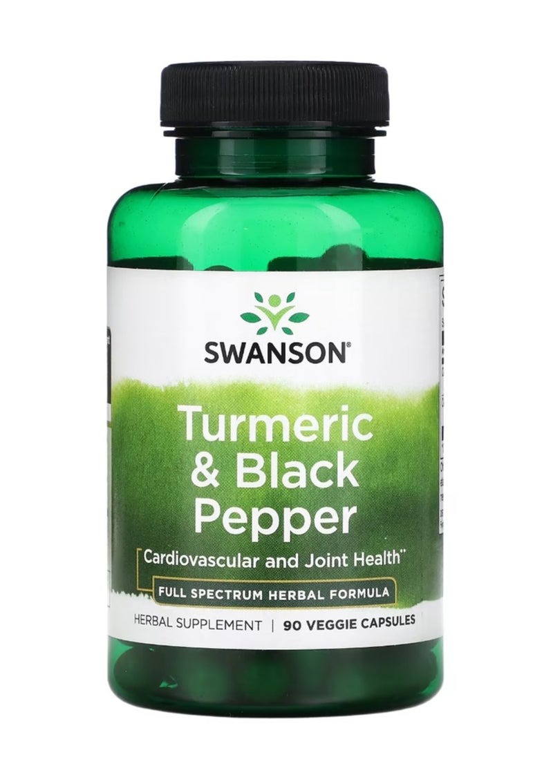 SWANSON Turmeric & Black Pepper 90 Veggie Capsule  - Image 1