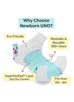 Superbottoms Newborn Unowashable & Reusable Waterproof Adjustable Cloth Diaper For Babies Pack Of 1 Diaper With Prefold Style Pad (Hunny Bunny)  - Image 5