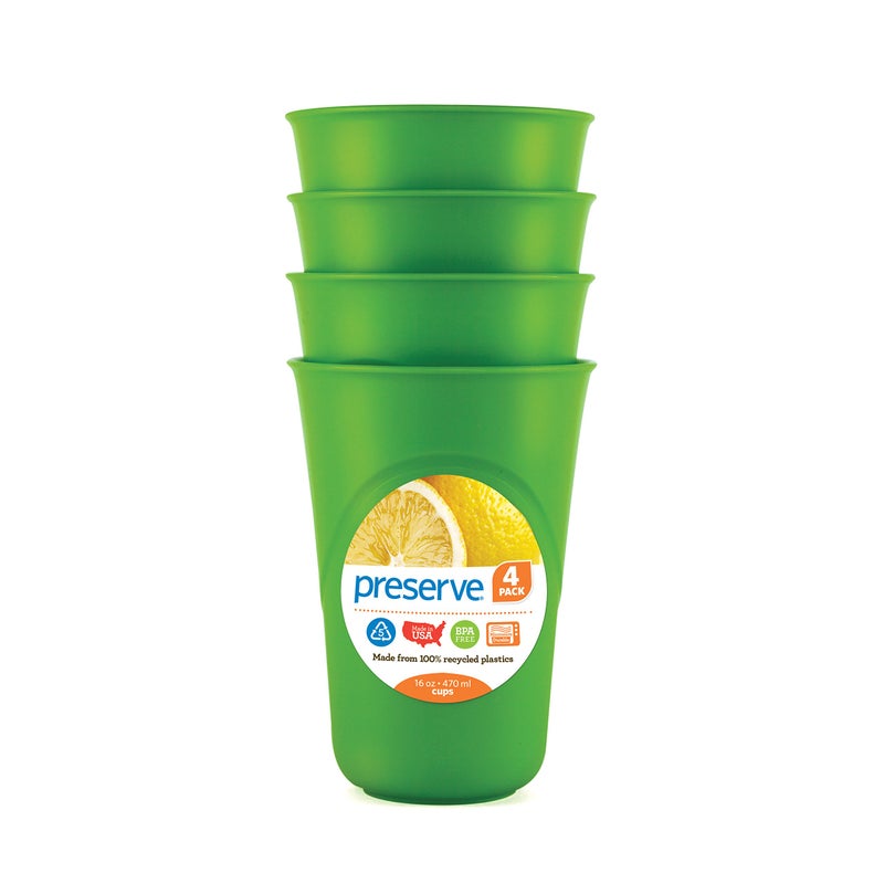 Preserve Everyday 16 Ounce Cups Set of 4 Apple Green