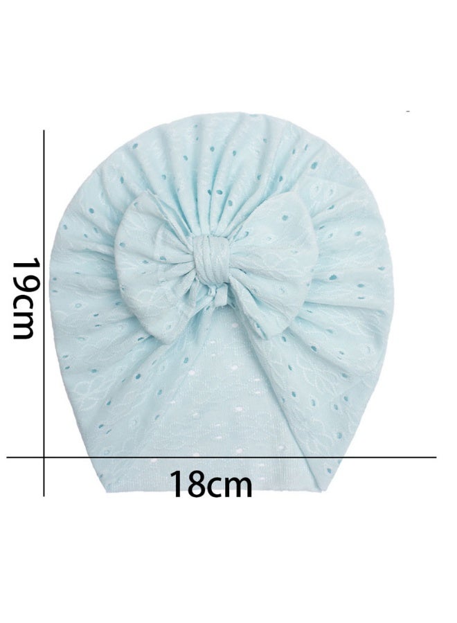6 Pack Breathable Soft Big Bow Turban Hats Soft Turban Hats with Bow for Baby Girls Newborns Infants Toddlers - Image 3