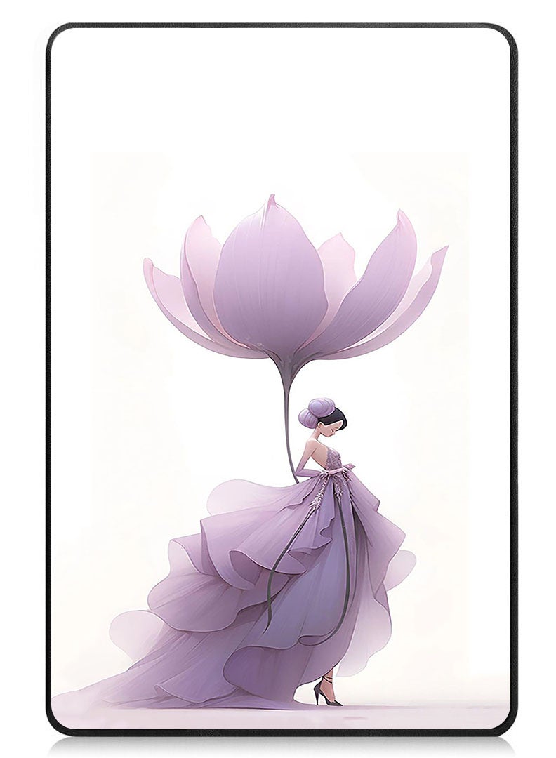 Protective Flip Case For Lenovo Xiaoxin Pad (2024) With Trifold Stand Auto Wake Sleep Shockproof Cover Women Flower