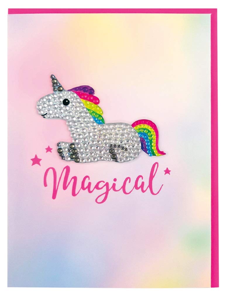 iscream Colorful 'Magical' Greeting Card with Removable Rhinestone Unicorn Decal and Envelope - Image 1