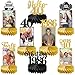 Eucutur 8Pcs 40th Birthday Decorations Honeycomb Centerpieces for Women Men Black Gold Vintage 1986 40th Bday Photo Table Centerpieces Party Supplies Glitter Cheers to 40 Year Old Bday Table Topper - Image 3
