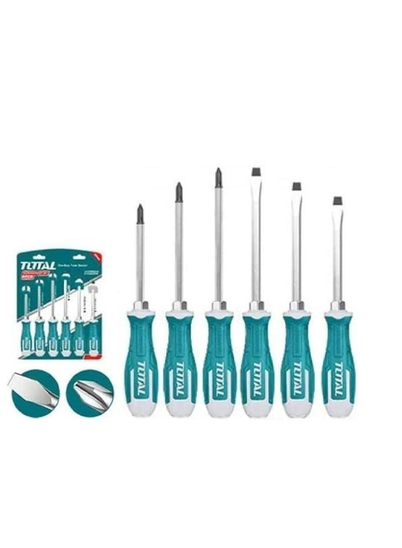 TOTAL 6-Piece Impact Screwdriver Set with Rubber Handle - THGSS2606 - Total