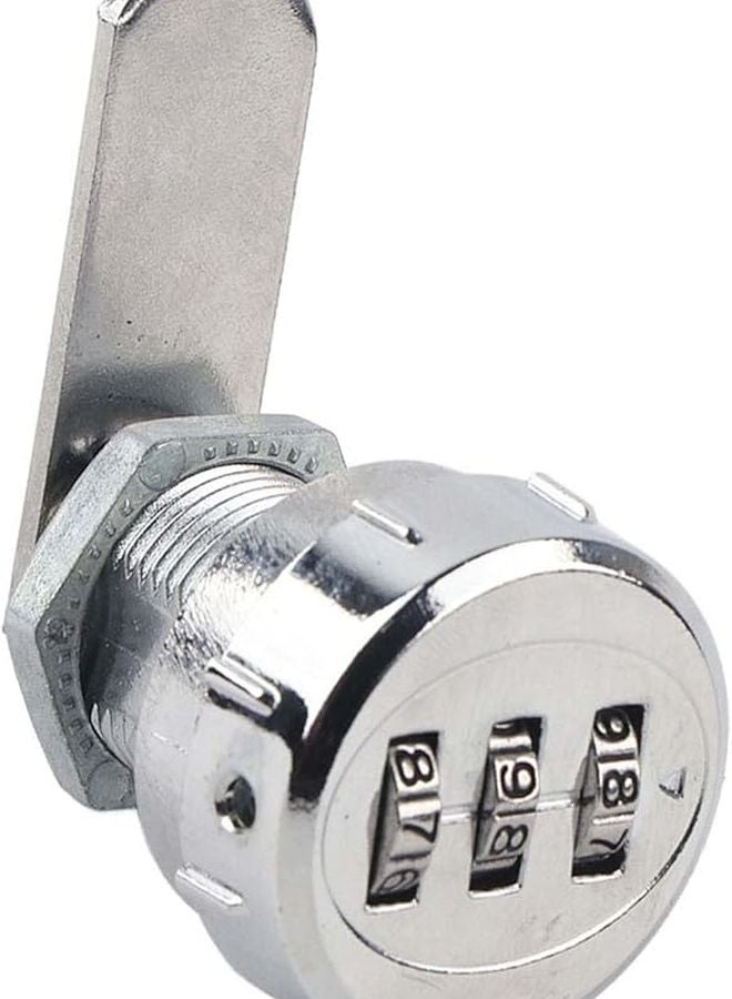 3 Digit Combination Cabinet Lock Silver Stainless Steel For 0 5 To 9mm Metal Cabinet - Image 1