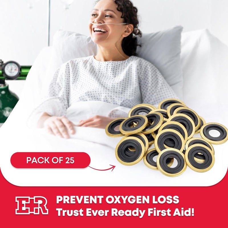 Ever Ready First Aid Oxygen Regulator Brass Yoke Washer Seals Pack of 25 - Image 4