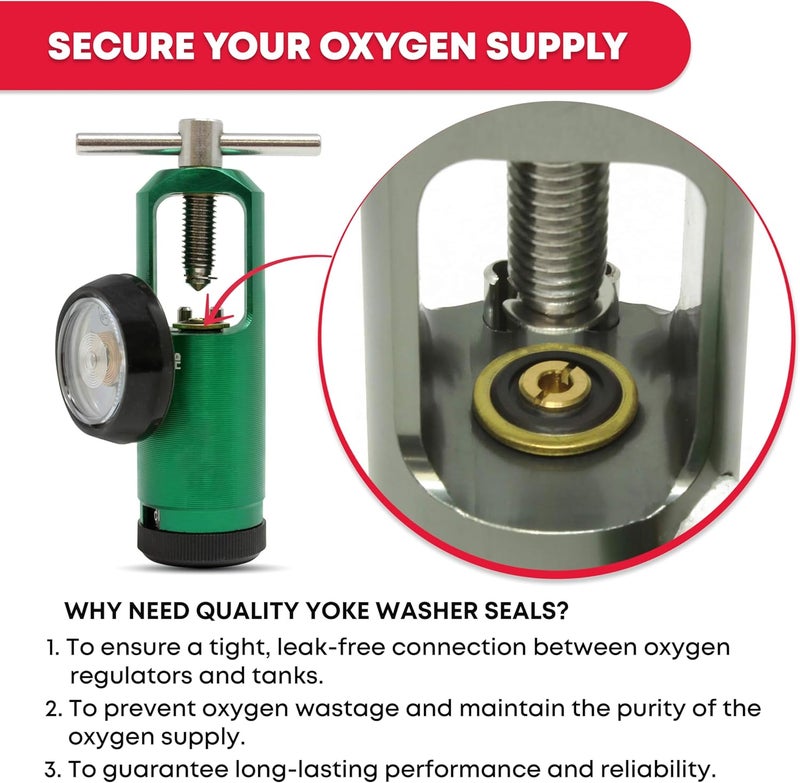 Ever Ready First Aid Oxygen Regulator Brass Yoke Washer Seals Pack of 25 - Image 3