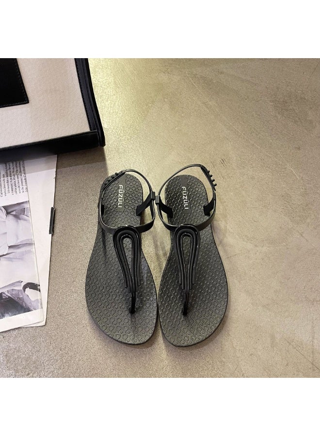 NIBEMINENT Summer Women's Unique Fashionable  Back Strap Round Head  Slippers  - Image 1