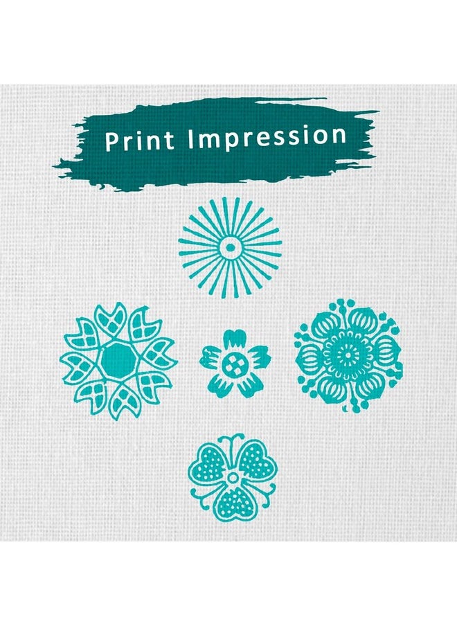 Hashcart Wooden Indian Traditional Design Printing Stamps | Set Of 5 | Blocks For Printing Saree Border Dresses / Craft Card Making / Scrapbook / Clay Pottery  - Image 3