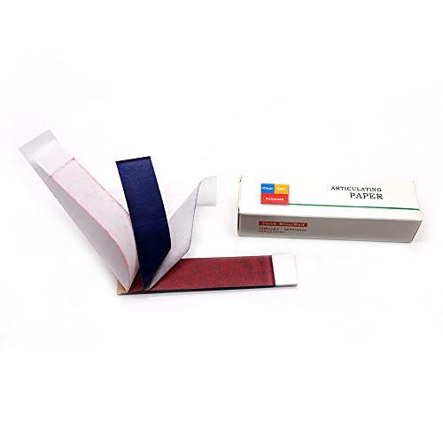 Impressive Smile Dental Articulating Paper Blue/Red 12 books 144 Strips for Occlusal and Interproximal Adjustments - Image 2