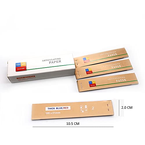 Impressive Smile Dental Articulating Paper Blue/Red 12 books 144 Strips for Occlusal and Interproximal Adjustments - Image 3