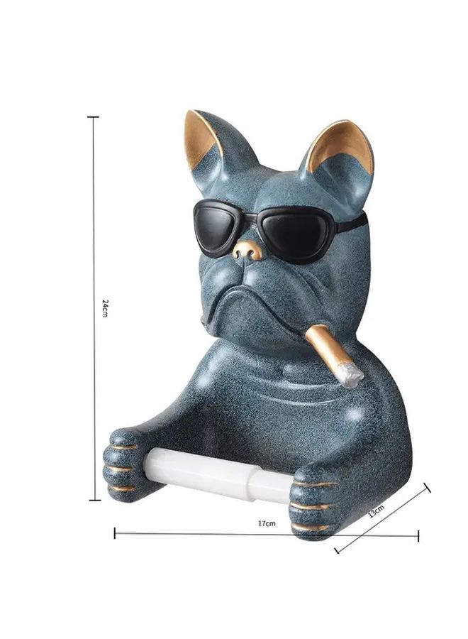 French Bulldog Sunglasses Toilet Paper Holder Gray Wall Mounted Bathroom Decor - Image 4