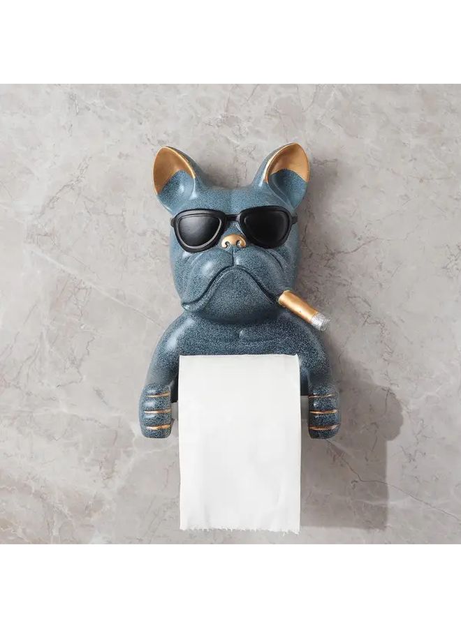 French Bulldog Sunglasses Toilet Paper Holder Gray Wall Mounted Bathroom Decor - Image 1