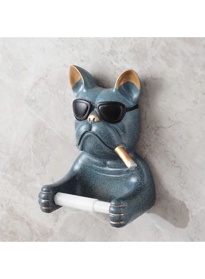 French Bulldog Sunglasses Toilet Paper Holder Gray Wall Mounted Bathroom Decor - Image 2