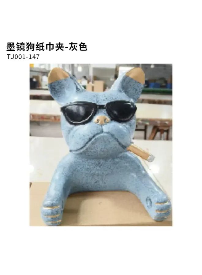French Bulldog Sunglasses Toilet Paper Holder Gray Wall Mounted Bathroom Decor - Image 5