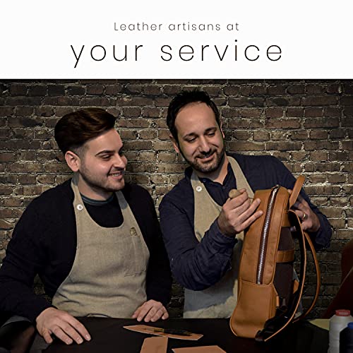 Maruse Italian Leather Toiletry Travel Bag with 2 Zippered Closures for Men and Women, Handmade in Italy, Rope - Image 5