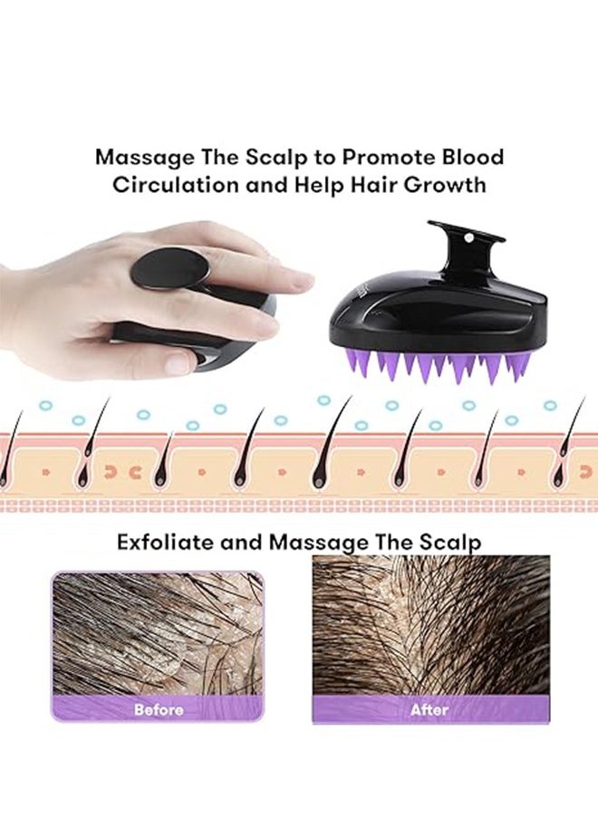 DUKASOU Hair Scalp Massager Shampoo Brush for Shower, Scalp Scrubber with Soft Silicone Bristles for Hair Growth & Dandruff Treatment, Wet Dry Oil Hair Massager for All Hair Types of Women  - Image 2