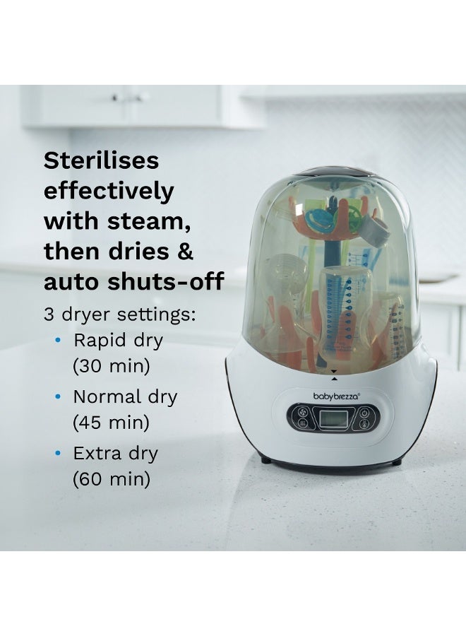 Baby Brezza 10 Minute Baby Bottle Sterilizer + Dryer - Superfast Electric Steam Sterilization - Universal Sterilizing for All Bottles, Pacifiers + Breast Pump Parts - Image 2