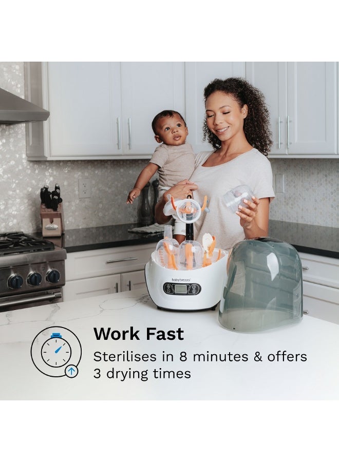 Baby Brezza 10 Minute Baby Bottle Sterilizer + Dryer - Superfast Electric Steam Sterilization - Universal Sterilizing for All Bottles, Pacifiers + Breast Pump Parts - Image 5