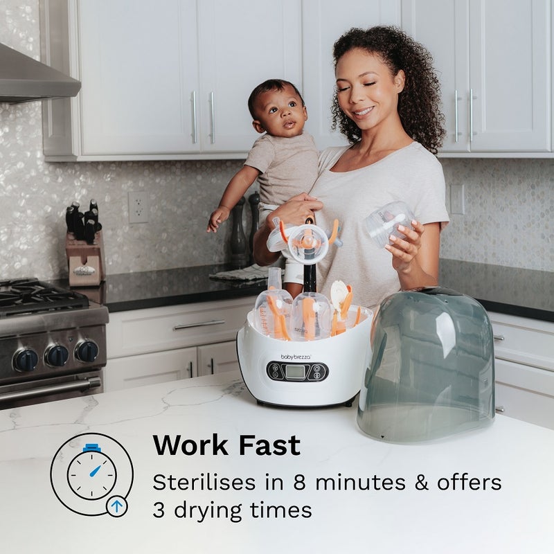 Baby Brezza 10 Minute Baby Bottle Sterilizer + Dryer - Superfast Electric Steam Sterilization - Universal Sterilizing for All Bottles, Pacifiers + Breast Pump Parts - Image 5