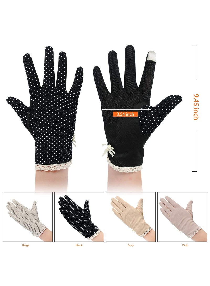 SOLARAE Women's Sun Protection Gloves UV Protection Gloves Summer Sun Protection Gloves Driving Cycling Fishing Golf Outdoor Activities Supplies,  4 Pairs Medium - Image 2